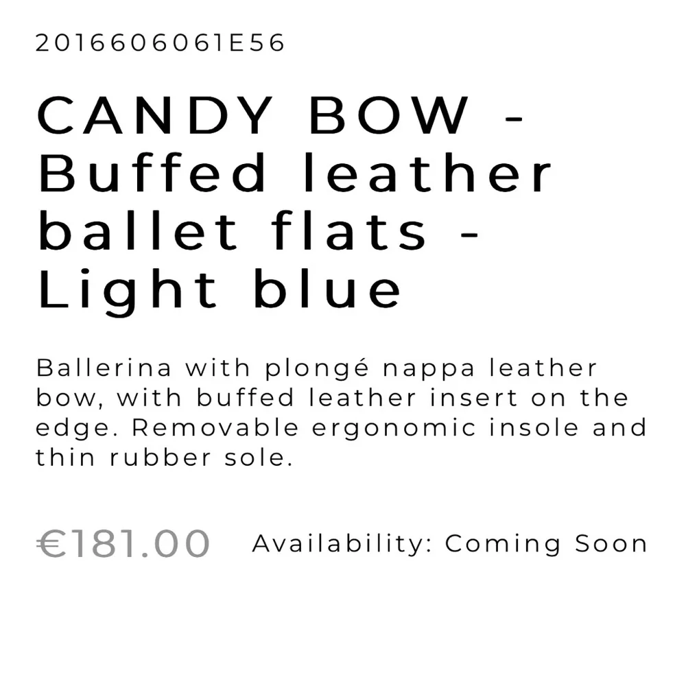 NWOT Candice Cooper Candy Bow Buffed Leather Ballet Flats in Light Blue 37.5 - Picture 6 of 13